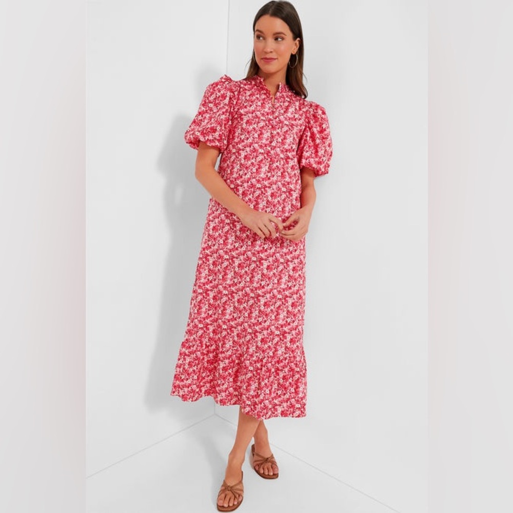 Tuckernuck Hyacinth House Pink Floral Mimi Midi Dress